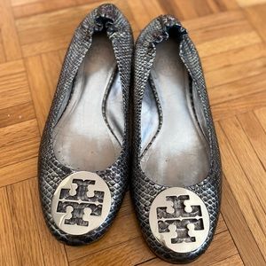 Tory Butch snakeskin Reva flats